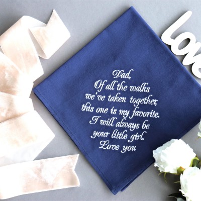 Dad Wedding Handkerchief from Bride  - Father of the Bride Gift on Wedding Day, Dad Hankie