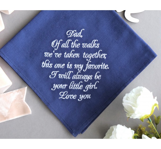 Dad Wedding Handkerchief from Bride  - Father of the Bride Gift on Wedding Day, Dad Hankie