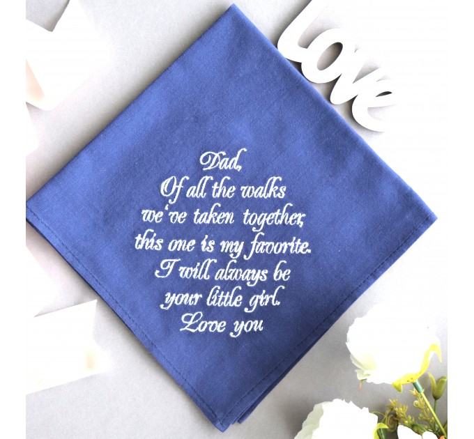 Dad Wedding Handkerchief from Bride  - Father of the Bride Gift on Wedding Day, Dad Hankie