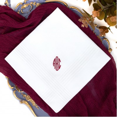 Monogram handkerchief - Custom Embroidered Men's Hankie - Personalized Initial Hankies Dad Hanky Monogrammed Initial - Mens hankerchief
