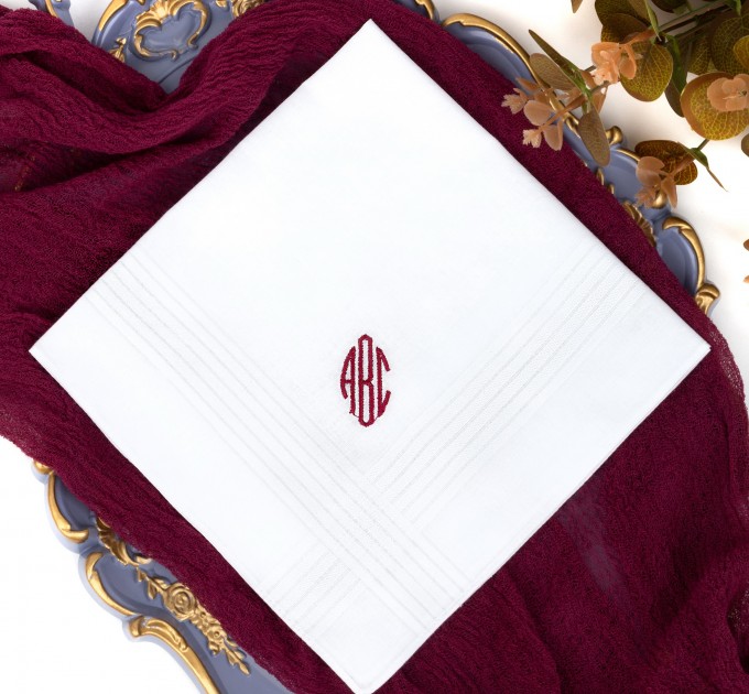 Monogram handkerchief - Custom Embroidered Men's Hankie - Personalized Initial Hankies Dad Hanky Monogrammed Initial - Mens hankerchief