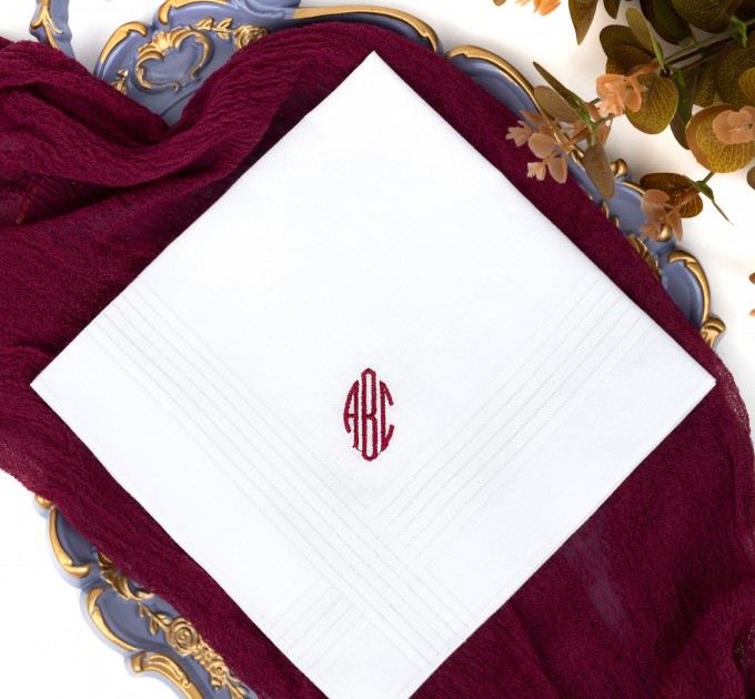 Monogram handkerchief - Custom Embroidered Men's Hankie - Personalized Initial Hankies Dad Hanky Monogrammed Initial - Mens hankerchief