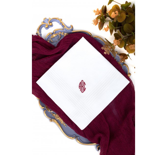 Monogram handkerchief - Custom Embroidered Men's Hankie - Personalized Initial Hankies Dad Hanky Monogrammed Initial - Mens hankerchief