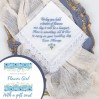 Flower girl gift from bride, Junior bridesmaid handkerchief, Something old and blue