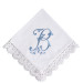 Bridal Monogrammed Handkerchief Something blue hankie with initial B