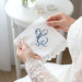 Bridal Monogrammed Handkerchief Something blue hankie with initial C