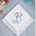 Bridal Monogrammed Handkerchief Something blue hankie with initial C
