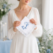Bridal Monogrammed Handkerchief Something blue hankie with initial F