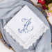Bridal Monogrammed Handkerchief Something blue hankie with initial F