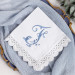 Bridal Monogrammed Handkerchief Something blue hankie with initial F