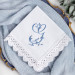 Bridal Monogrammed Handkerchief Something blue hankie with initial F