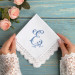 Bridal Monogrammed Handkerchief Something blue hankie with initial G