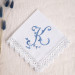 Bridal Monogrammed Handkerchief Something blue hankie with initial K