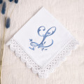 Bridal Monogrammed Handkerchief Something blue hankie with initial L