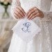 Bridal Monogrammed Handkerchief Something blue hankie with initial P