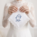 Bridal Monogrammed Handkerchief Something blue hankie with initial Q