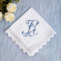 Bridal Monogrammed Handkerchief Something blue hankie with initial R