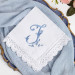 Bridal Monogrammed Handkerchief Something blue hankie with initial S