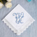 Bridal Monogrammed Handkerchief Something blue hankie with initial S