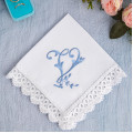 Bridal Monogrammed Handkerchief Something blue hankie with initial V