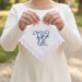Bridal Monogrammed Handkerchief Something blue hankie with initial W