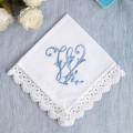 Bridal Monogrammed Handkerchief Something blue hankie with initial W