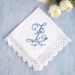 Bridal Monogrammed Handkerchief Something blue hankie with initial W