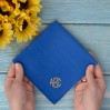 Linen monogrammed handkerchief - initials pocket square - royal blue monogramm mens handkerchief - grooms linen handkerchief - custom gift