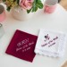 Parents of the Bride gift Personalized wedding handkerchief Set Wedding gift parent Custom Embroidered Hanky from Groom Mom Dad Burgundy