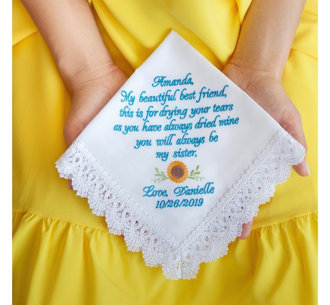 Sunflower Wedding Handkerchief