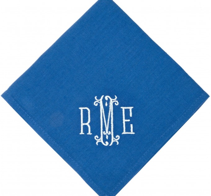 Monogrammed pocket square Monogrammed mens handkerchief
