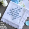 Something Blue for Bride from Maid of Honor - Bridal Shower Gift - Personalized Embroidered Wedding Handkerchief for Bride - Bachelorette Party