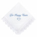 Happy Tears wedding handkerchief Embroidered Bridal Hankerchief to Bride Wedding Favour For your happy tears keepsake Something blue