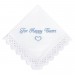 Happy Tears wedding handkerchief Embroidered Bridal Hankerchief to Bride Wedding Favour For your happy tears keepsake Something blue
