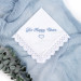 Happy Tears wedding handkerchief Embroidered Bridal Hankerchief to Bride Wedding Favour For your happy tears keepsake Something blue