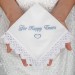 Happy Tears wedding handkerchief Embroidered Bridal Hankerchief to Bride Wedding Favour For your happy tears keepsake Something blue