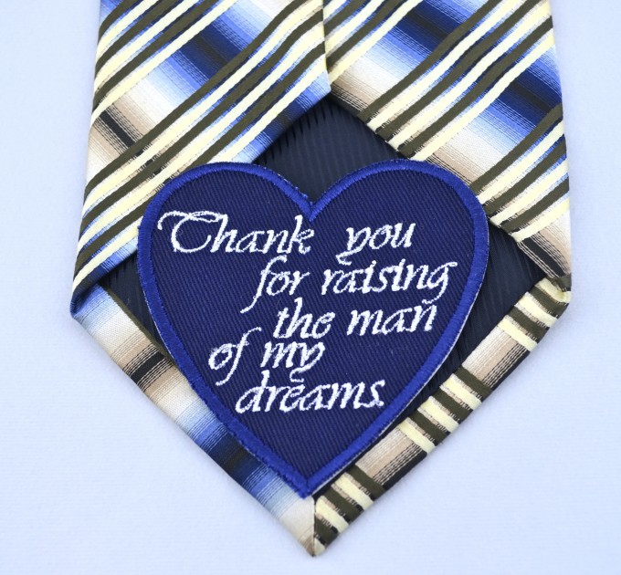 Father in Law Wedding Tie Patch, Father of the Groom Gift from Bride, Embroidered Custom Label