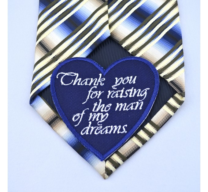 Father in Law Wedding Tie Patch, Father of the Groom Gift from Bride, Embroidered Custom Label