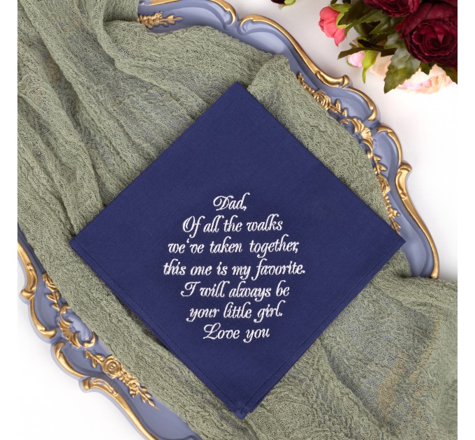 Dad Wedding handkerchief from Bride Father of the Bride Hankerchief Dad Hankie Wedding