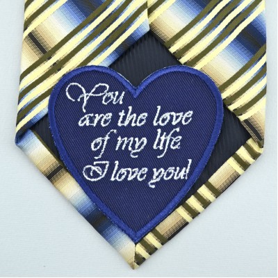 Groom tie patch on wedding day - You are the love of my life - I love you 