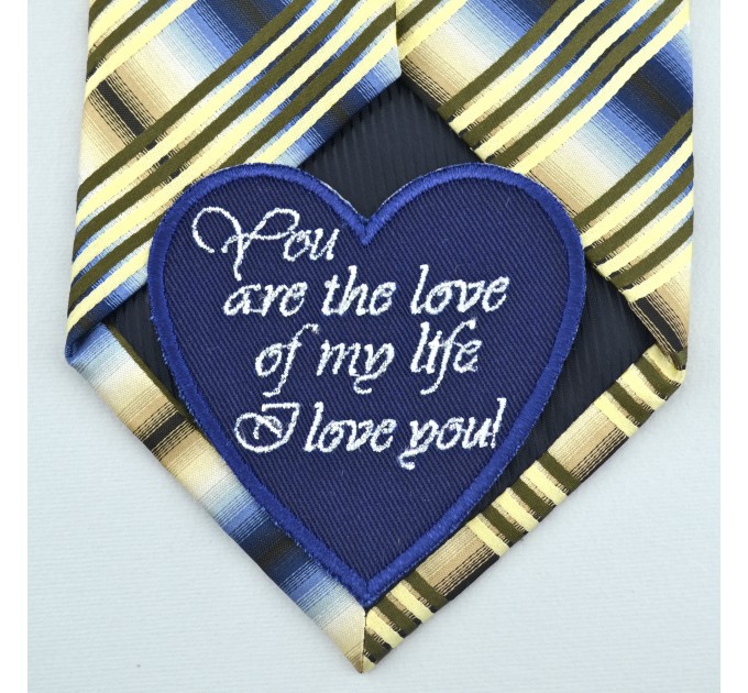 Groom tie patch on wedding day - You are the love of my life - I love you 