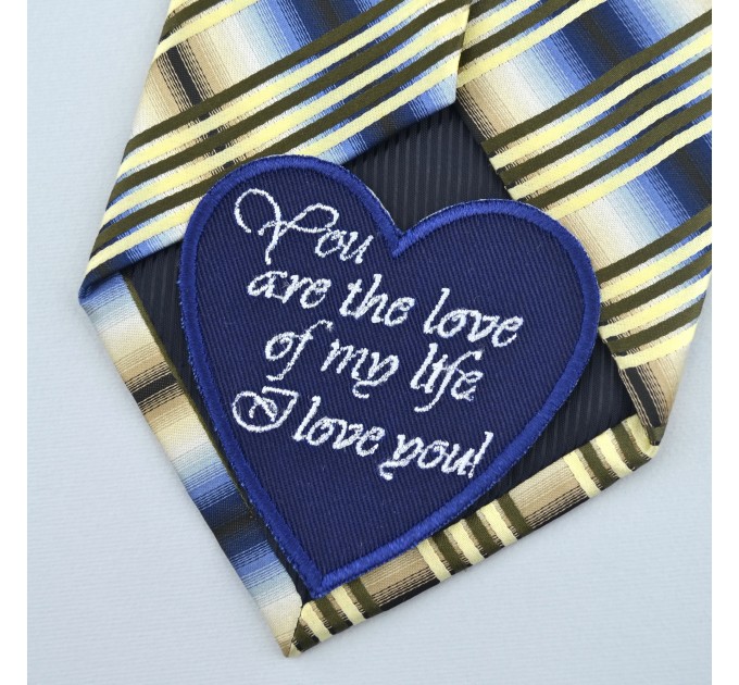 Groom tie patch on wedding day - You are the love of my life - I love you 