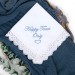Happy Tears wedding handkerchief, Embroidered Bridal Hankerchief to Bride, Wedding Favour "Happy Tears Only" 