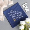 Navy Wedding Gift for Groom from Bride on Wedding day - Groom Handkerchief