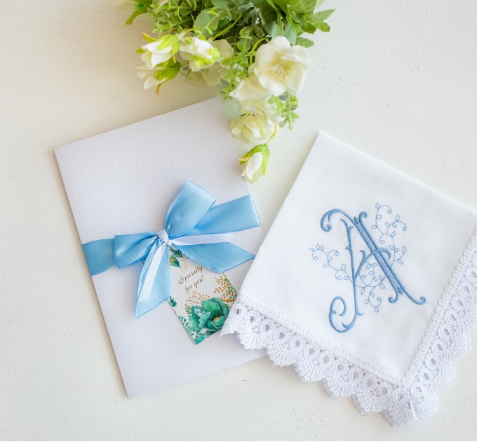 Bridal Monogrammed Handkerchief