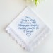Mother of the Bride Handkerchief - Embroidered Wedding Gift for Mom from Daughter
