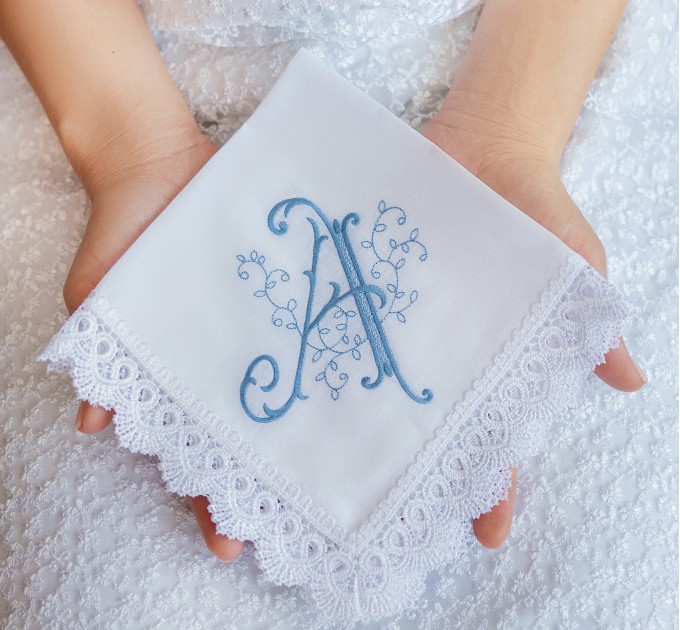 Bridal Monogrammed Handkerchief