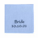 Wedding Save the Date handkerchief, Something Blue for Bride, Groom hankie, Wedding date hankerchief, Embroidered wedding handkerchief linen
