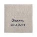 Wedding Save the Date handkerchief, Something Blue for Bride, Groom hankie, Wedding date hankerchief, Embroidered wedding handkerchief linen