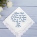 Bridal handkerchief I'll love you forever Bride gift from mom Something blue hanky Daughter wedding gift from Mom heirloom Embroidered